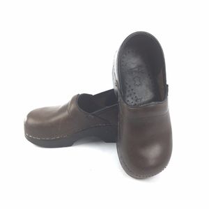 DANSKO Kids Dark Brown Leather Clog Shoe